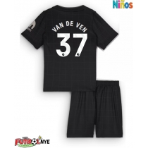 Camiseta Tottenham Hotspur Micky van de Ven #37 Visitante Equipación para niños 2025-26 manga corta (+ pantalones cortos)